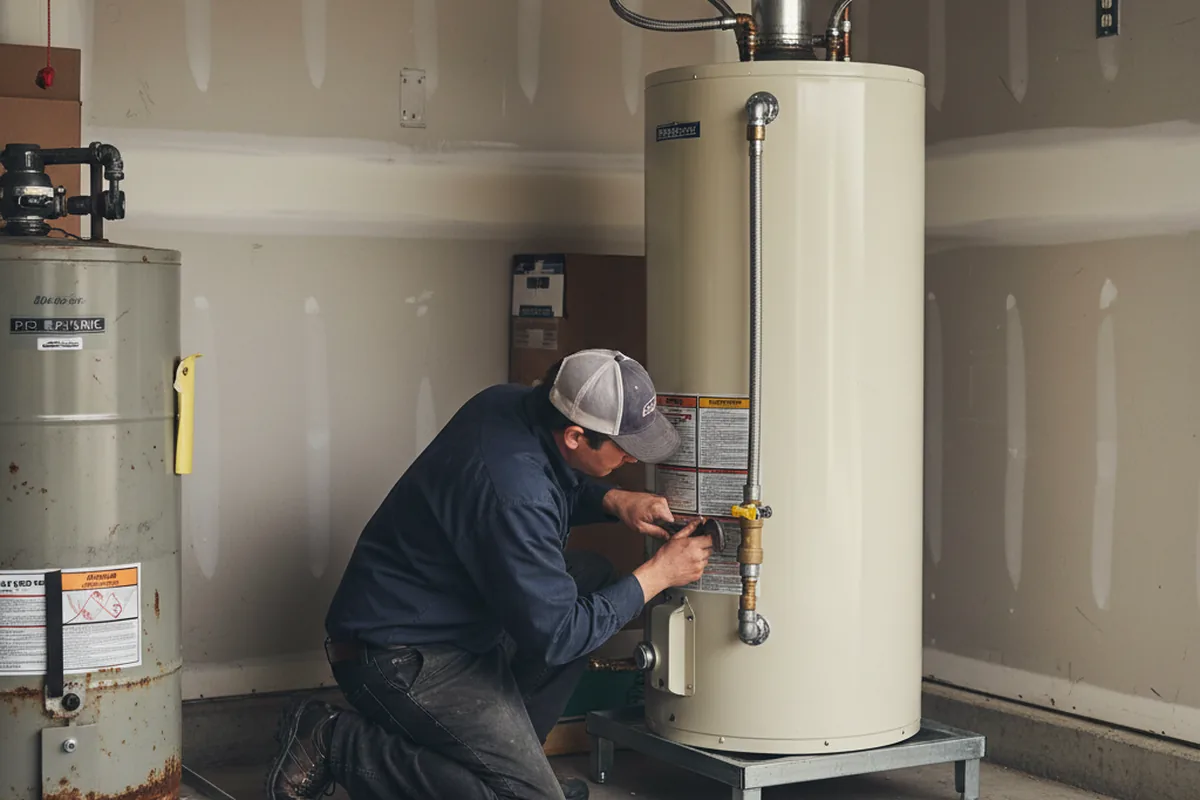 Water heater and shutoff valve replacement in Candia